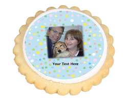 Blue Dotty Photo Cookies - from £15.95