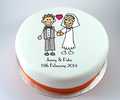 Bride & Groom Stick People Cake